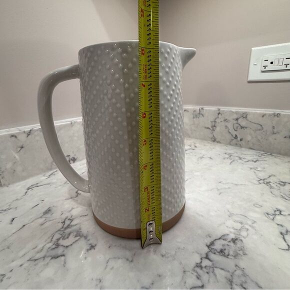 Textured White Pitcher with Tan Base could be Hearth & Handby MAGNOLIA - Picture 7 of 8